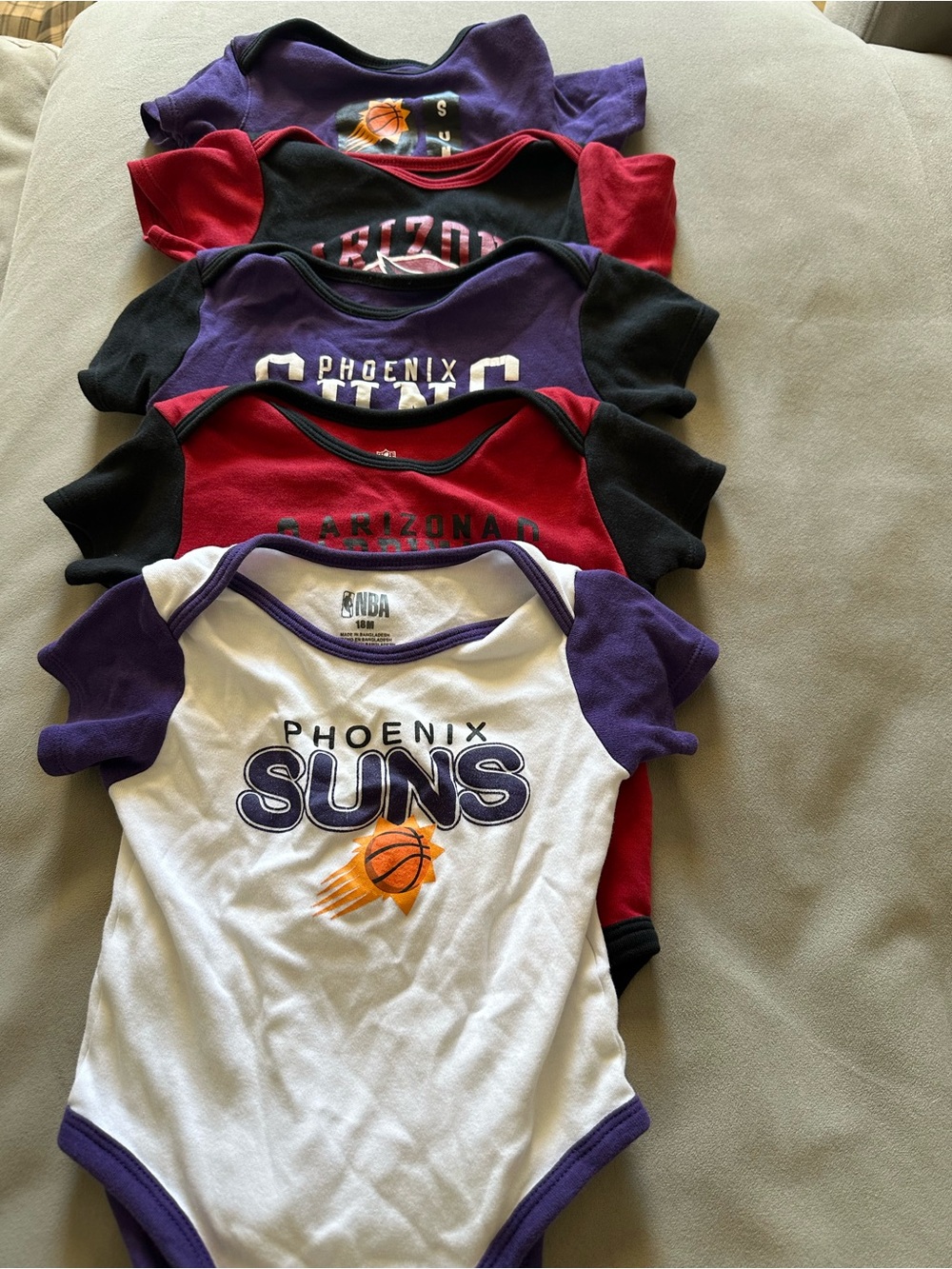 NBA Phoenix Suns Infant Camisole Bodysuit Set - White, Purple, Red, Black